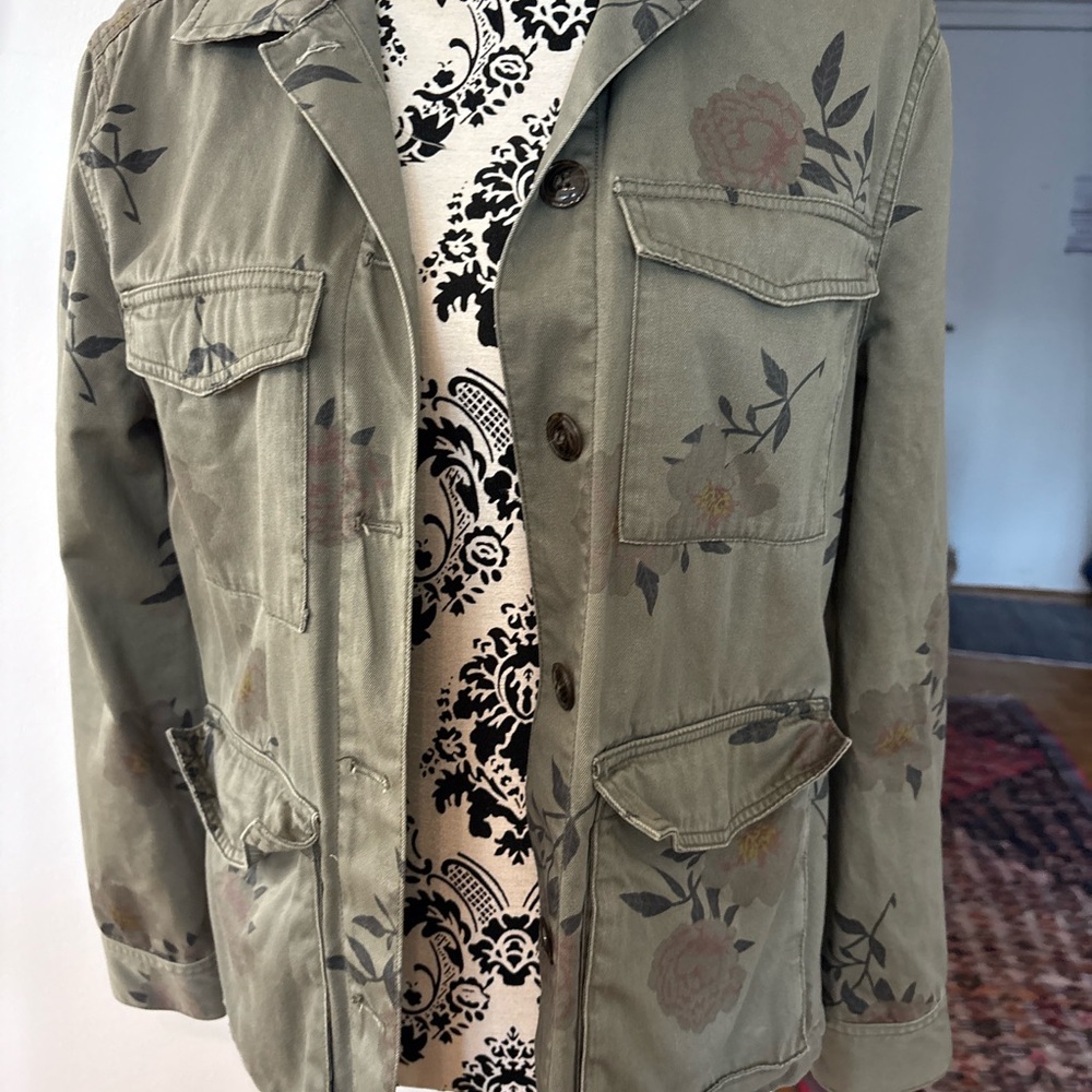 Floral khaki olive Women's Jacket